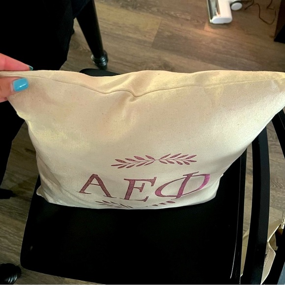 AEPhi Alpha Epsilon Phi Letters Foil Pillow 
Sorority college dorm room decor - Picture 3 of 5